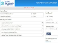 ಸೆಂಟ್ರಲ್ ವೇರ್‌ಹೌಸಿಂಗ್‌ ಕಾರ್ಪೋರೇಷನ್ 2019: ವಿವಿಧ ಹುದ್ದೆಗಳ  ಪ್ರಮುಖ ಪರೀಕ್ಷಾ ಪ್ರವೇಶ ಪತ್ರ ಬಿಡುಗಡೆ