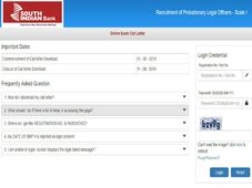  ಸೌತ್ ಇಂಡಿಯನ್ ಬ್ಯಾಂಕ್ 2019 : ಪ್ರೊಬೆಷನರಿ ಕಾನೂನು ಅಧಿಕಾರಿ ಹುದ್ದೆಗಳ ಆನ್‌ಲೈನ್ ಪರೀಕ್ಷಾ ಪ್ರವೇಶ ಪತ್ರ ಬಿಡುಗಡೆ