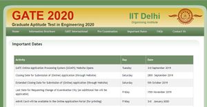 ಗೇಟ್ ಪರೀಕ್ಷೆ 2020: ಅರ್ಜಿ ಸಲ್ಲಿಕೆ ಅವಧಿ ವಿಸ್ತರಣೆ
