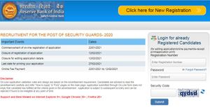 RBI Recruitment 2021: 241 ಸೆಕ್ಯುರಿಟಿ ಗಾರ್ಡ್ ಹುದ್ದೆಗಳಿಗೆ ಅರ್ಜಿ ಆಹ್ವಾನ