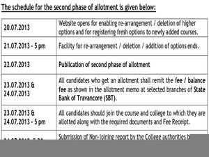 CEE, Kerala: Second Phase of Allotment to PG Medical / Diploma courses
