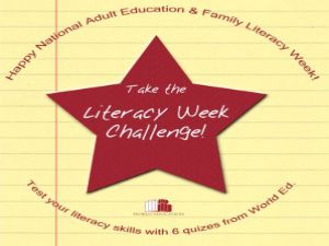 'Literacy Week Challenge' from Sept 23-29, hosted by 'World Education'