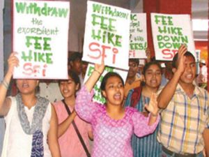 Protest at Delhi University 