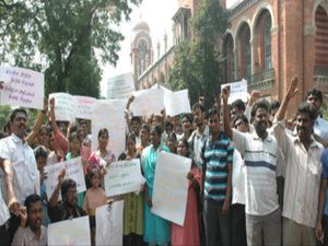 Protest at Madras University 