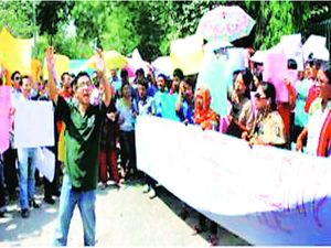 Protest at Manipur Institute of Technology 