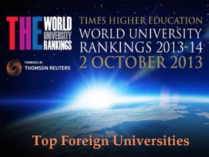 THE World University Rankings 2013-14 for Foreign Universities