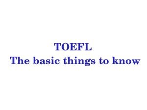 Basics about TOEFL