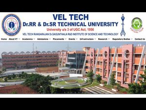 VEL TECH Technical University offers B.Tech admissions 2014