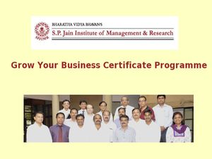 SPJIMR offers Grow Your Business Certificate Programme