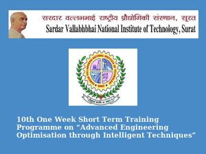 SVNIT declares its 10th One Week Short Term Training Programme