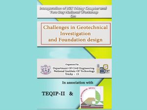 NIT-Trichy's workshop on “Challenges in Geotechnical Investigation”