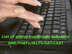 Online coaching classes for GRE/TOEFL/IELTS/SAT/LSAT