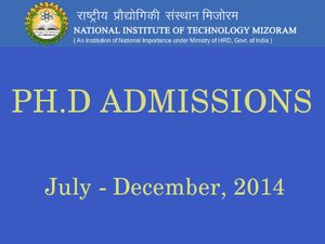 NIT-MZ invites applications for its Ph.D programme