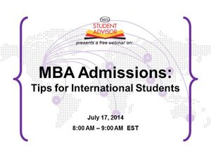 MBA Admissions: Tips for International Students