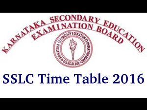 Karnataka SSLC board Exam Time Table 2016