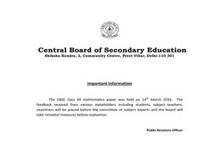 CBSE Class 12 Maths Paper: Subject Experts Committee Set To Review