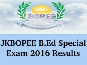 JKBOPEE Declares B.Ed Special Exam 2016 Results