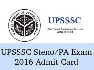 UPSSSC Steno/PA Exam 2016 Admit Card Released