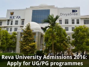 Reva University Admissions 2016: Apply for UG/PG programmes