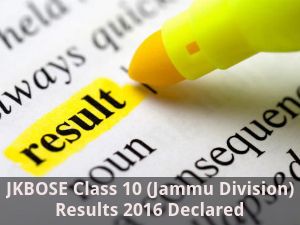 JKBOSE Class 10 (Jammu Division) Results 2016 Declared