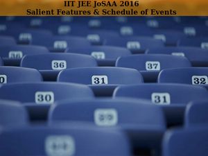 IIT JEE JoSAA 2016: Salient Features & Schedule of Events