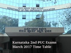 Karnataka 2nd PUC Exams March 2017 Time Table Released