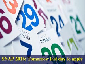 SNAP 2016: Tomorrow Last Day To Apply
