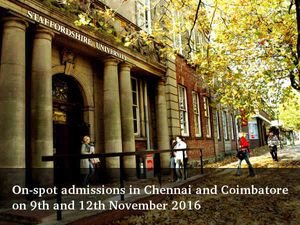 UK's Staffordshire University to conduct on-spot admissions in Chennai and Coimbatore 