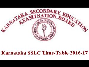 Karnataka SSLC Time-Table For 2016-17 Released 