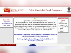 India Post Recruitment 2018 For Gramin Dak Sevak