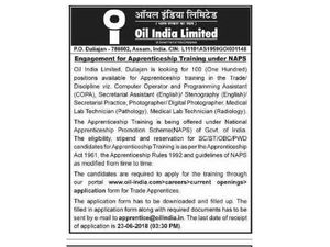 Oil India Limited Recruitment 2018 For 100 Trade Apprentices