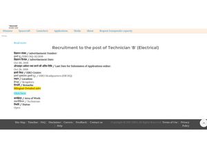 ISRO Recruitment 2018: Technician B Post Vacant