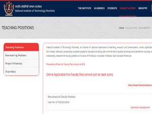 NIT Rourkela Recruitment 2019 For 177 Faculty Positions; Application Starts From March 1 