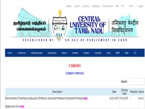 CUTN Recruitment 2019 For 113 Professors, Associate And Assistant Professors; Apply Before June 21