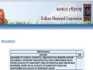 KMC Recruitment 2019 For 60 Medical Officers Through 'Walk-In' Selection; Earn Up To 40,000