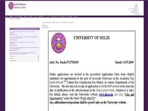 Delhi University Recruitment 2019: Apply Online For 428 Associate Professors Post Before August 04