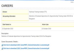 HAL Recruitment: Register Online For Graduate Apprentices In Multiple Disciplines Before October 13