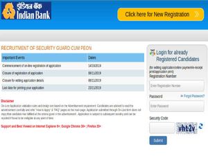 Indian Bank Recruitment: Apply Online For 115 Security Guard-Cum-Peon Posts Before November 8