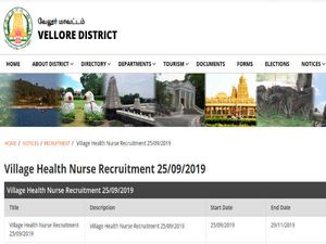 Tamil Nadu Govt Jobs: Apply Online For 1,234 Village Health Nurse Posts In Vellore District  