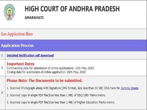 AP High Court Recruitment 2020 For Technical Staff Posts, Apply Online Before May 26