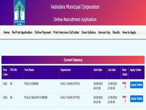 Vadodara Municipal Corporation Jobs 2020 For 577 Field Workers and PHWS, Apply Online Before May 31