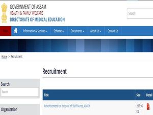 DME Assam Staff Nurse Recruitment 2020, Apply Online For 150 Vacancies Starting Tomorrow