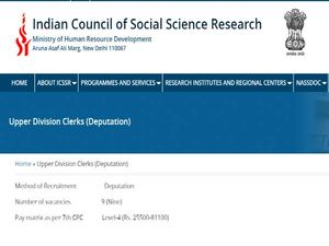 ICSSR Recruitment 2020 For Upper Division Clerks (UDC) Posts, Apply Offline August 17