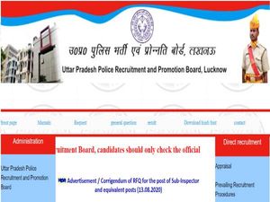 UP Police UPPRB Recruitment 2020 For 9,534 Sub-Inspector Posts, Apply Before August 24