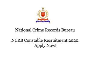 NCRB Recruitment 2020 For Asst. Sub-Inspector Posts, Apply Offline Before October 24