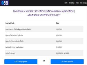 SBI SO Recruitment 2020 For 26 Specialist Cadre Officer Posts, Register Online From Today