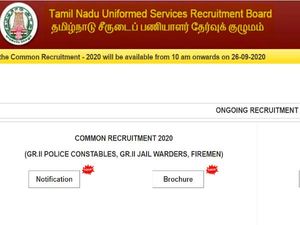 TN Police Recruitment 2020: TNUSRB Notification For 10,906 Constable, Warder And Fireman Posts