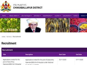 Chikkaballapur District DLO Recruitment 2020 For 20 DEO Posts Through Walk-In Selection