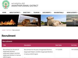 AP Anganwadi Recruitment 2020 For 855 Anganwadi Workers And Helpers Post, Apply Before December 19