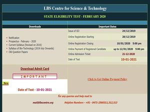 Kerala SET Admit Card 2020 Released, Download At lbsedp.lbscentre.in